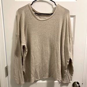 American Eagle Outfitters Tan Boxy Long Sleeve Sweatshirt